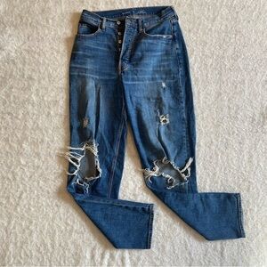 Old Navy Extra High Rise Curvy Sky-Hi Straight Jeans Womens Size 10 Tall